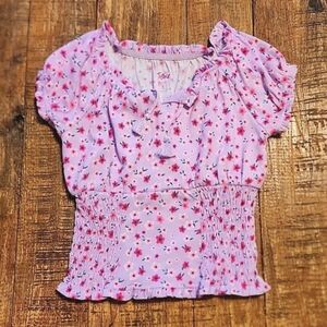 Gorls Justice smocked peasant top